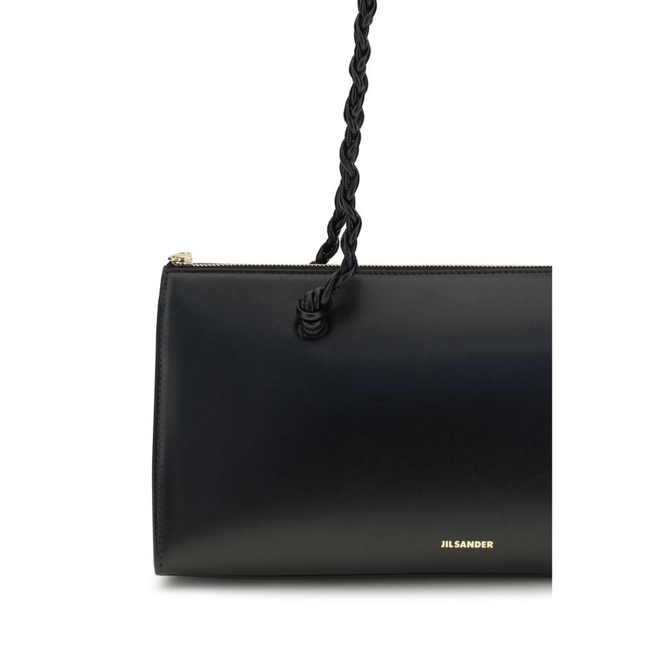 Jil Sander Black Calf Leather Bos Taurus Shoulder Bag