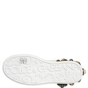 Dolce & Gabbana White Gold Studded Portofino Sneakers Shoes