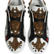 Dolce & Gabbana White Gold Studded Portofino Sneakers Shoes