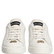 Dolce & Gabbana White Leather Logo Plaque Low Top Sneakers Shoes