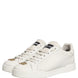 Dolce & Gabbana White Leather Logo Plaque Low Top Sneakers Shoes