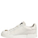 Dolce & Gabbana White Leather Logo Plaque Low Top Sneakers Shoes
