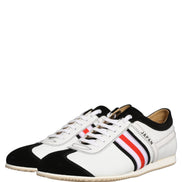 Dolce & Gabbana Black White Leather Suede Low Top Sneakers Shoes