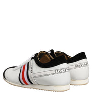 Dolce & Gabbana Black White Leather Suede Low Top Sneakers Shoes