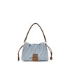 Fendi Blue Cotton Shoulder Bag