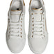 Dolce & Gabbana White Gold Embellished Low Top Sneakers Shoes