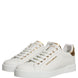 Dolce & Gabbana White Gold Embellished Low Top Sneakers Shoes