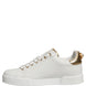 Dolce & Gabbana White Gold Embellished Low Top Sneakers Shoes