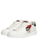Dolce & Gabbana White Patch Calfskin Nappa Portofino Sneakers Shoes