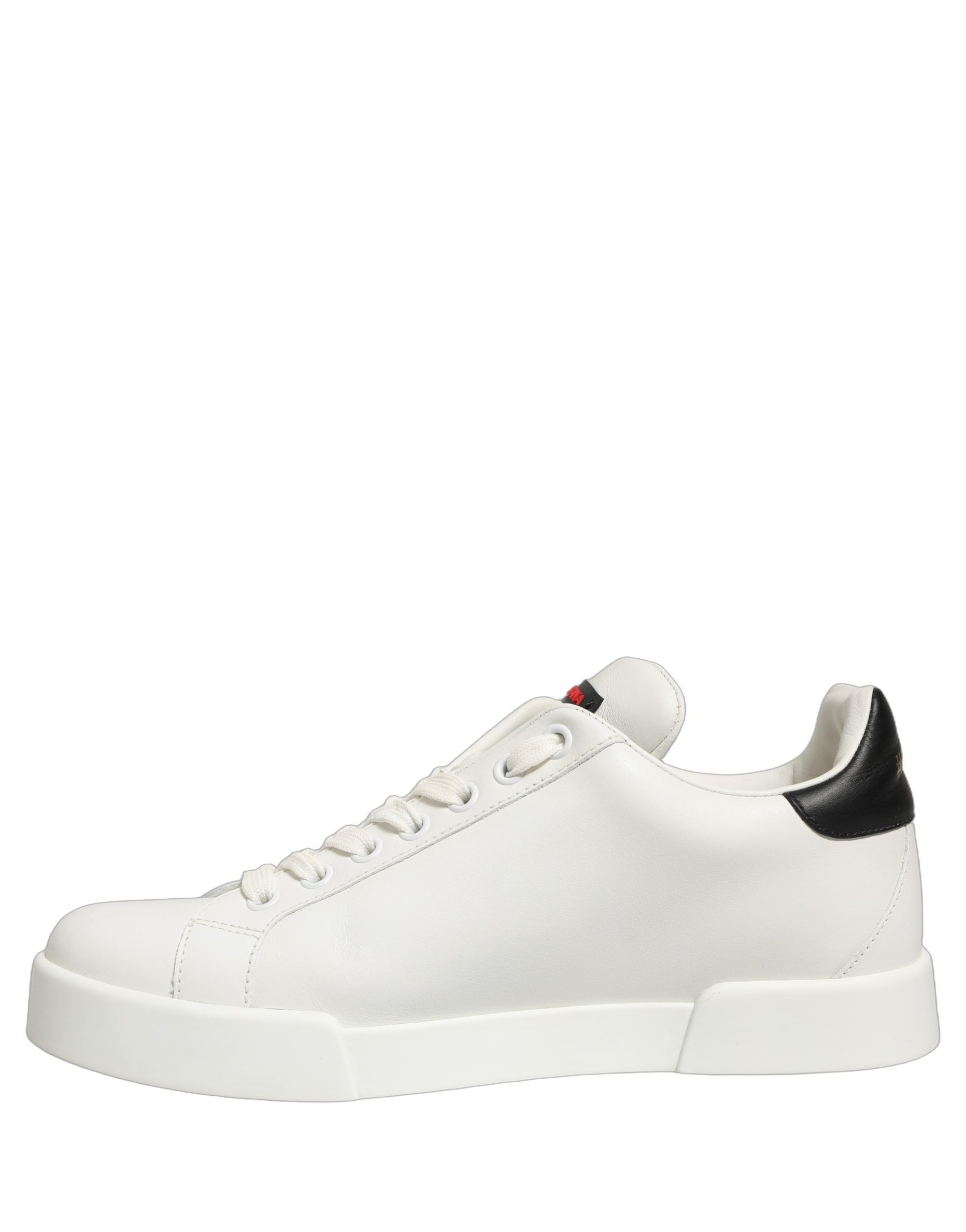 Dolce & Gabbana White Patch Calfskin Nappa Portofino Sneakers Shoes