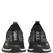 Dolce & Gabbana Black White Sorrento Slip-On Logo Sneakers Shoes