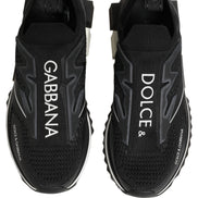 Dolce & Gabbana Black White Sorrento Slip-On Logo Sneakers Shoes