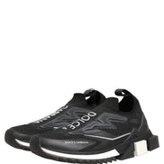 Dolce & Gabbana Black White Sorrento Slip-On Logo Sneakers Shoes