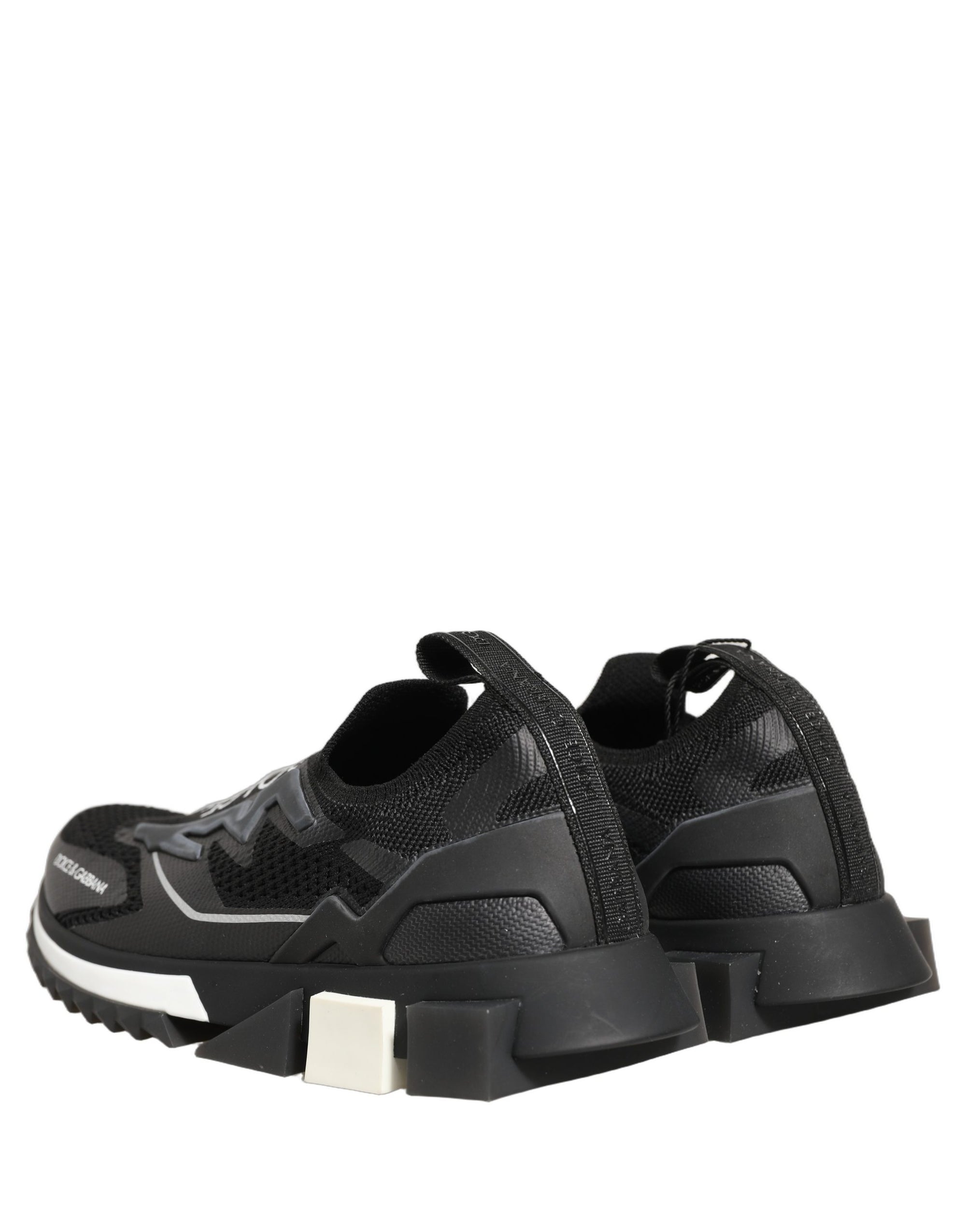 Dolce & Gabbana Black White Sorrento Slip-On Logo Sneakers Shoes