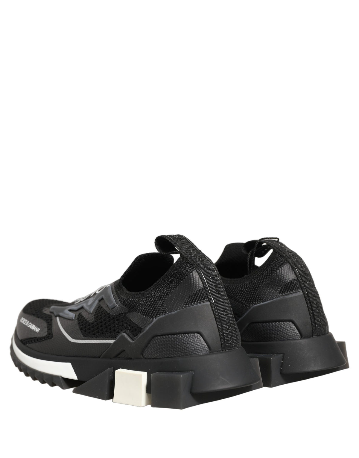 Dolce & Gabbana Μαύρα και Λευκά Sneakers Sorrento Slip-On με Λογότυπο