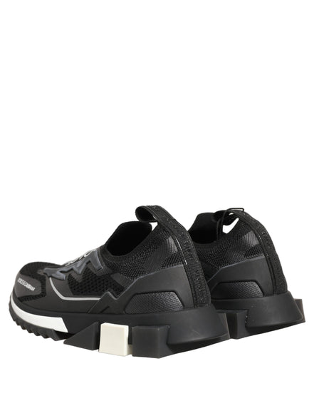 Dolce & Gabbana Μαύρα και Λευκά Sneakers Sorrento Slip-On με Λογότυπο