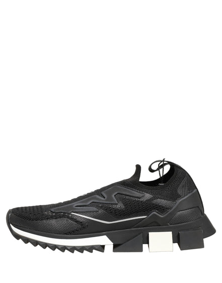 Dolce & Gabbana Black White Sorrento Slip-On Logo Sneakers Shoes