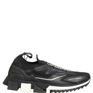 Dolce & Gabbana Black White Sorrento Slip-On Logo Sneakers Shoes