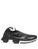 Dolce & Gabbana Μαύρα και Λευκά Sneakers Sorrento Slip-On με Λογότυπο