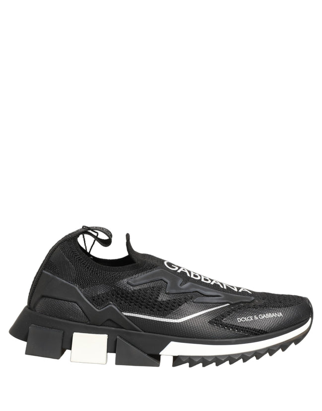 Dolce & Gabbana Μαύρα και Λευκά Sneakers Sorrento Slip-On με Λογότυπο
