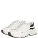 Dolce & Gabbana White Silver Daymaster Leather Low Top Sneakers Shoes