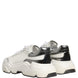 Dolce & Gabbana White Silver Daymaster Leather Low Top Sneakers Shoes