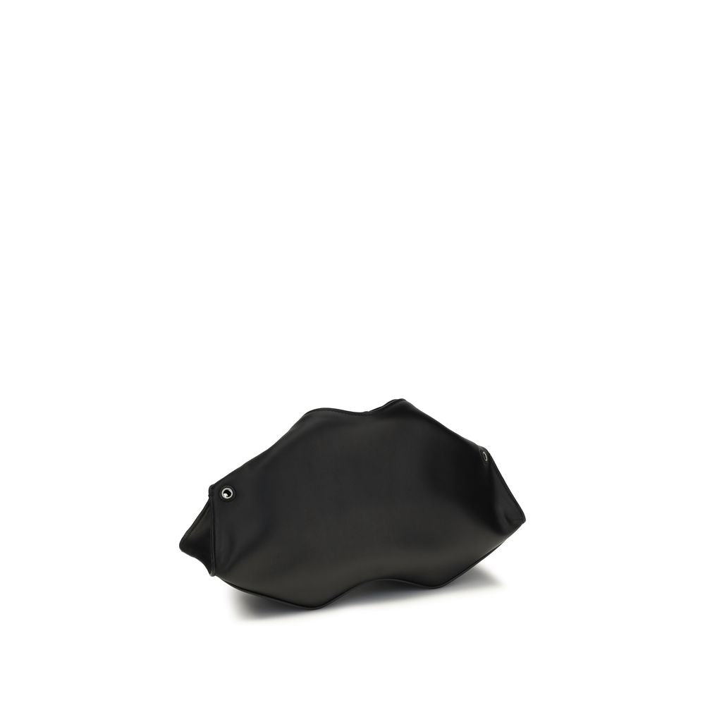 Alexander McQueen Black Calf Leather Bos Taurus Clutch Bag