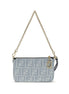 Fendi Blue Cotton Clutch Bag