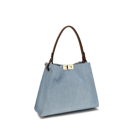 Fendi Blue Cotton Handbag