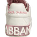 Dolce & Gabbana White Pink Leather Low Top Sneakers Shoes