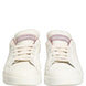 Dolce & Gabbana White Pink Leather Low Top Sneakers Shoes