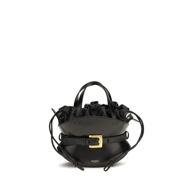 Balmain Black Calf Leather Bos Taurus Shoulder Bag