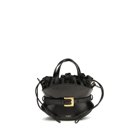 Balmain Black Calf Leather Bos Taurus Shoulder Bag