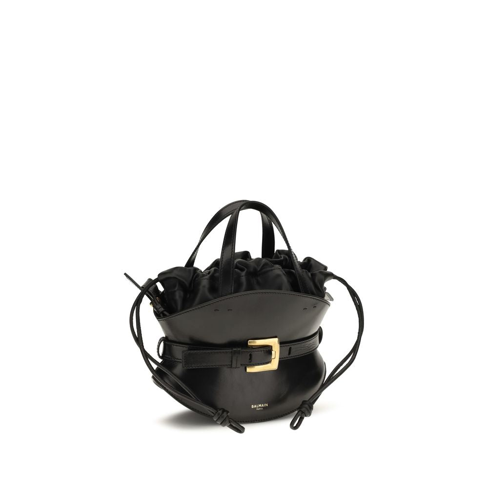 Balmain Black Calf Leather Bos Taurus Shoulder Bag
