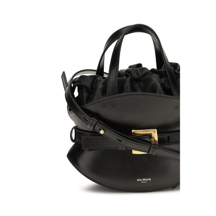 Balmain Black Calf Leather Bos Taurus Shoulder Bag