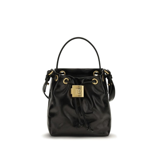 Balmain Black Calf Leather Bos Taurus Backet Bag