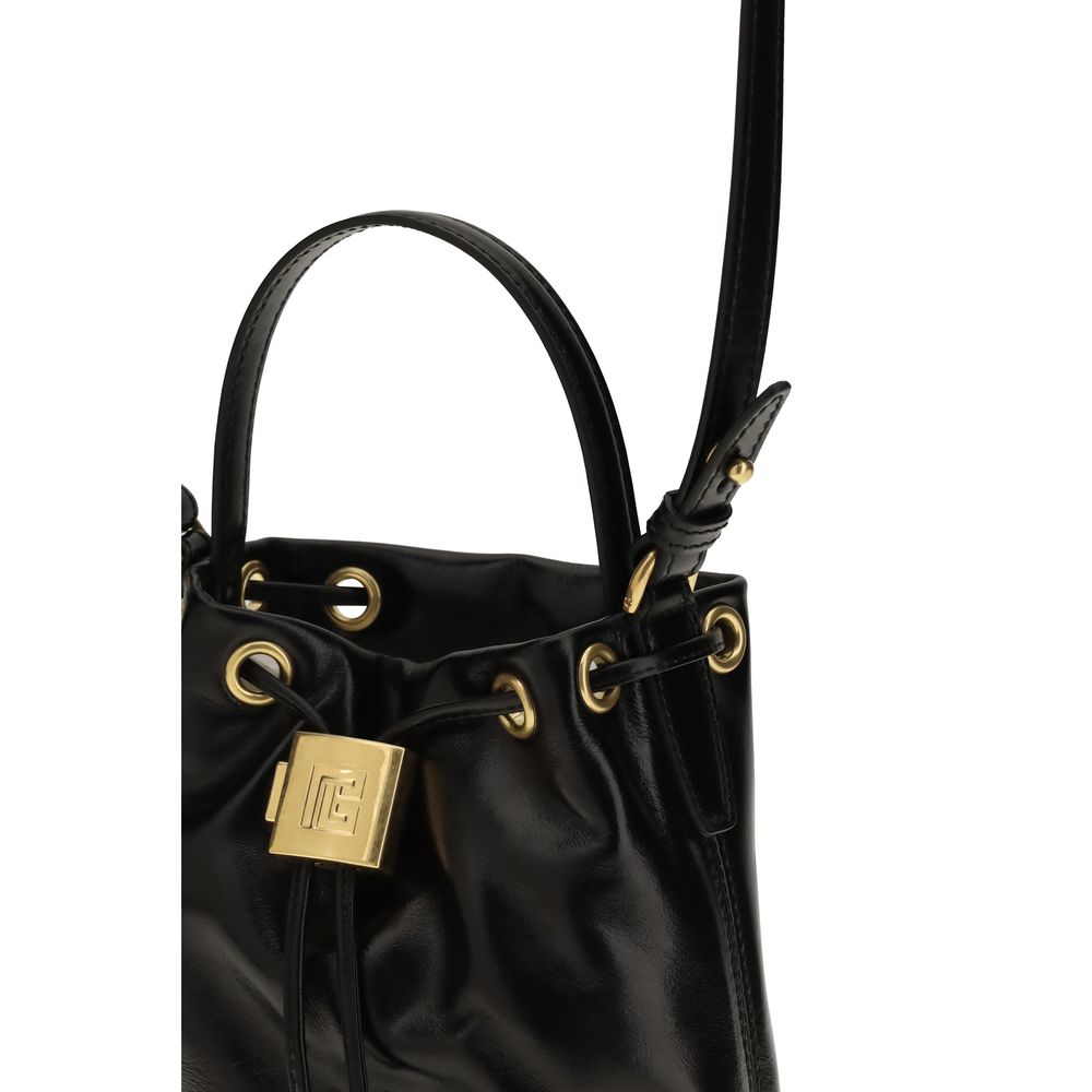 Τσάντα Balmain Black Calf Leather Bos Taurus Backet