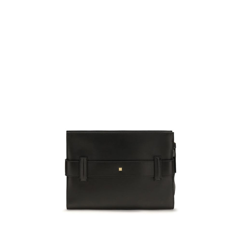 Balmain Black Lamb Ovis Aries Aries Clutch Bag