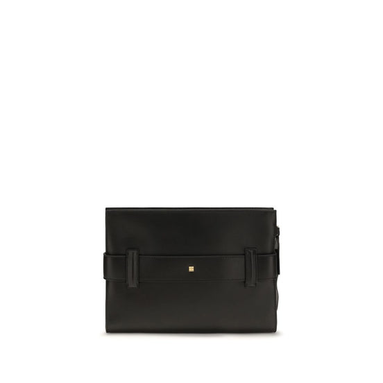 Balmain Black Lamb Ovis Aries Aries Clutch Bag