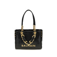 Balmain Μαύρη Τσάντα Ώμου Bos Taurus από Δέρμα Μοσχαριού