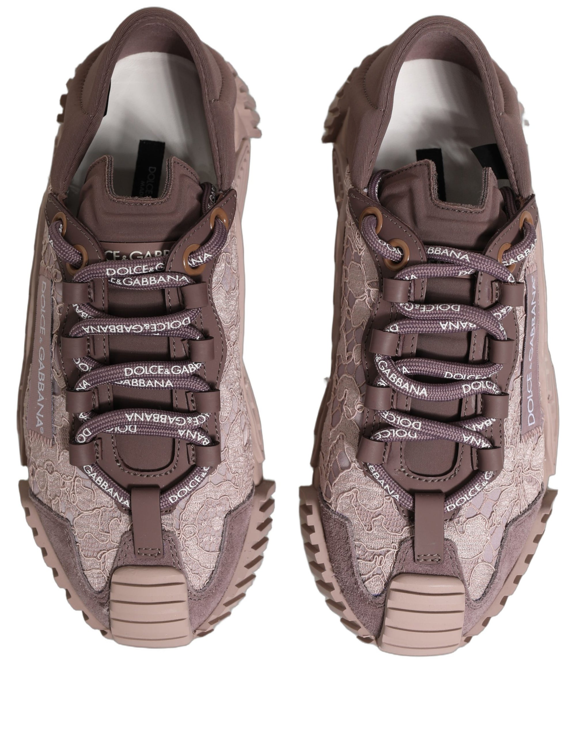 Dolce & Gabbana Pink Lace NS1 Low Top Sneaker Sports Shoes