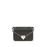 Valentino Garavani Black Calf Leather Bos Taurus Shoulder Bag