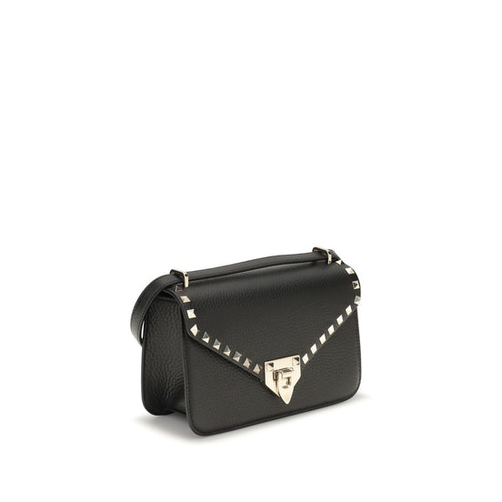 Valentino Garavani Black Calf Leather Bos Taurus Shoulder Bag