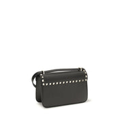 Valentino Garavani Black Calf Leather Bos Taurus Shoulder Bag