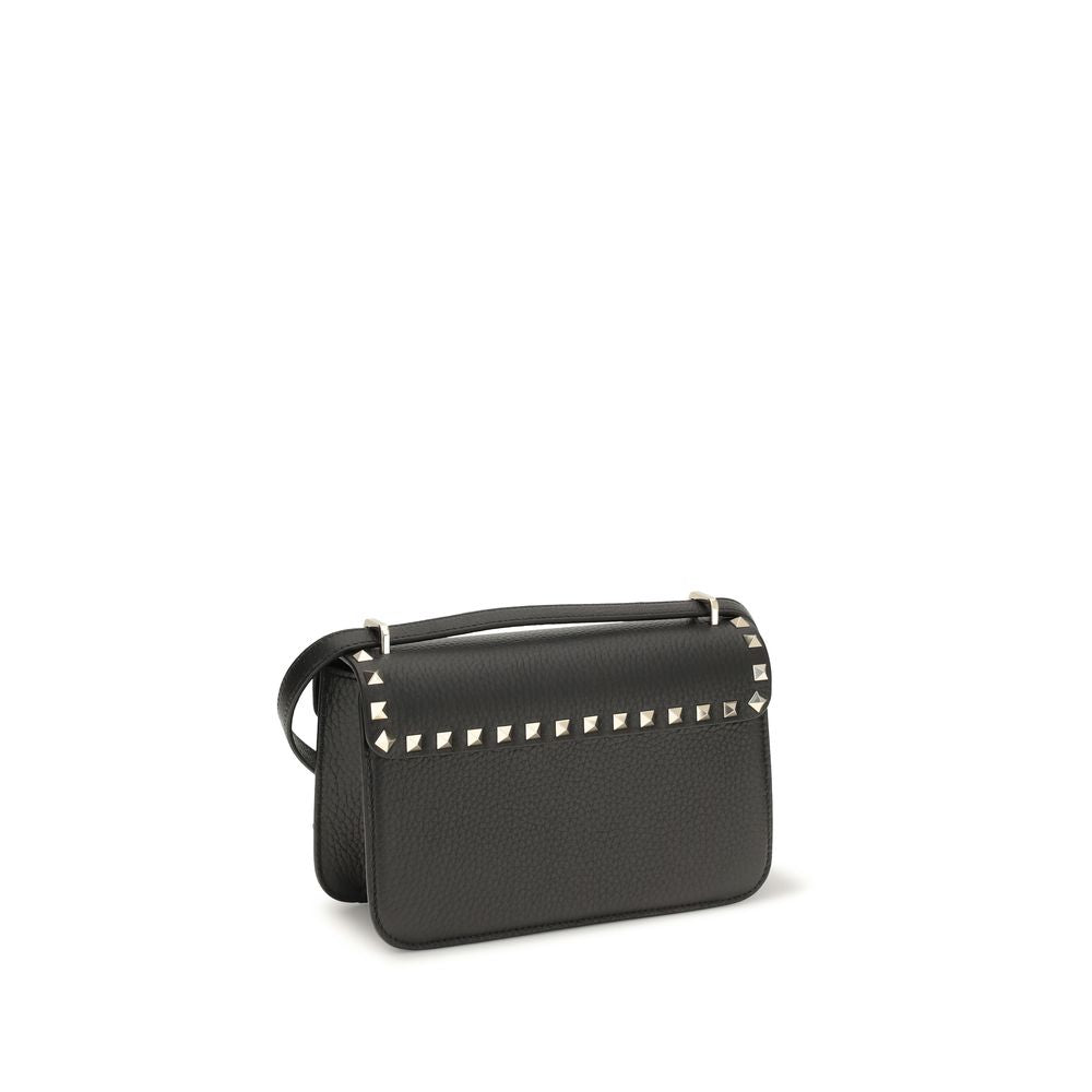 Valentino Garavani Black Calf Leather Bos Taurus Shoulder Bag