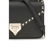 Valentino Garavani Black Calf Leather Bos Taurus Shoulder Bag