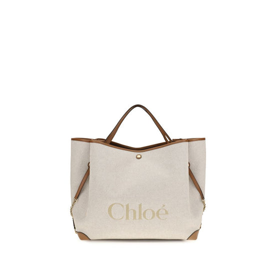 Chloé Μπεζ Τσάντα Ώμου από Βαμβάκι