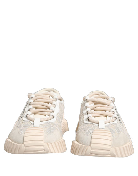 Dolce & Gabbana White Lace NS1 Low Top Sneaker Sports Shoes