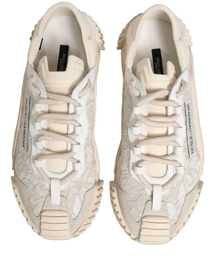 Dolce & Gabbana White Lace NS1 Low Top Sneaker Sports Shoes