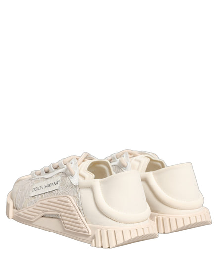 Dolce & Gabbana White Lace NS1 Low Top Sneaker Sports Shoes